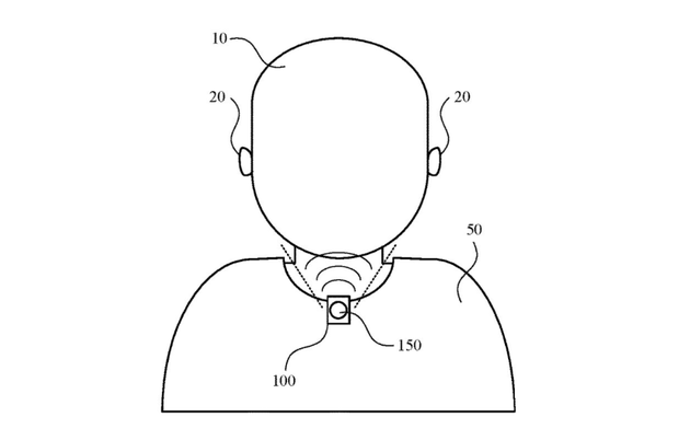 苹果申请新的音频专利：耳机不用戴，挂在衣领上听，不打扰其他人