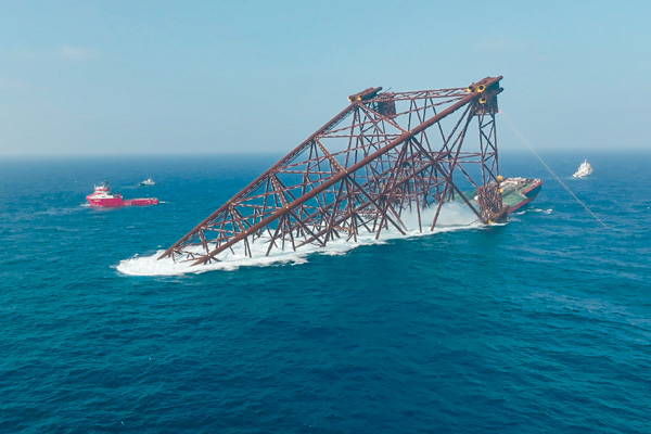 助力油气增储上产 亚洲第一深水导管架“海基一号”海上安装就位